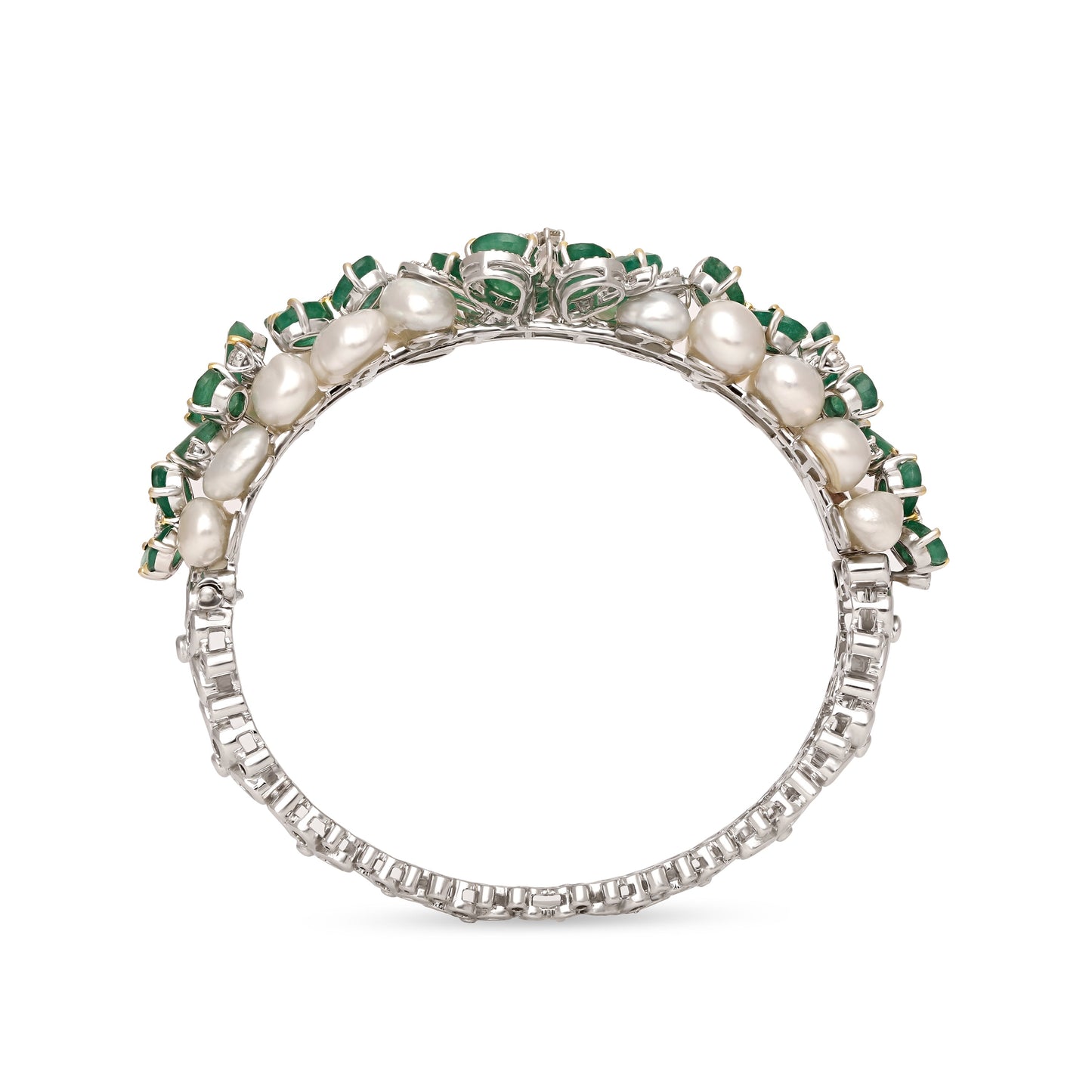 Pearl and Emerald Bloom Bracelet