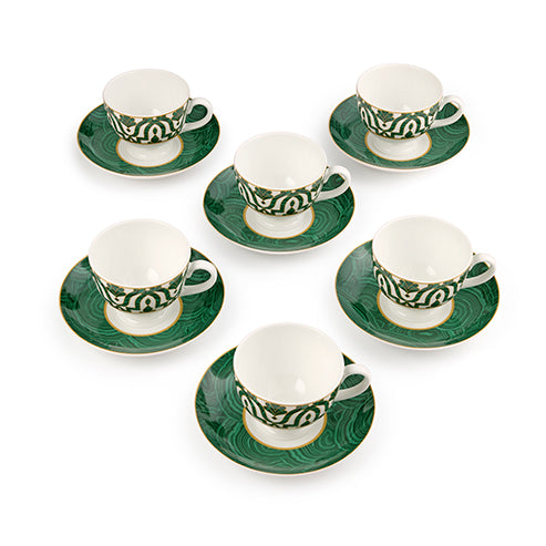 Malachite - Tea Set of 17 pieces