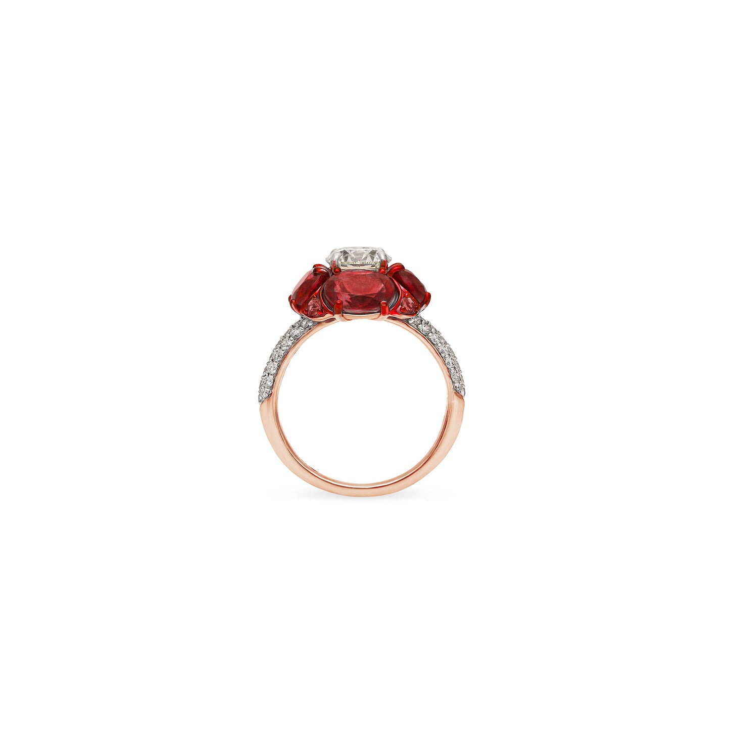 Ruby Diamond Solitaire Ring