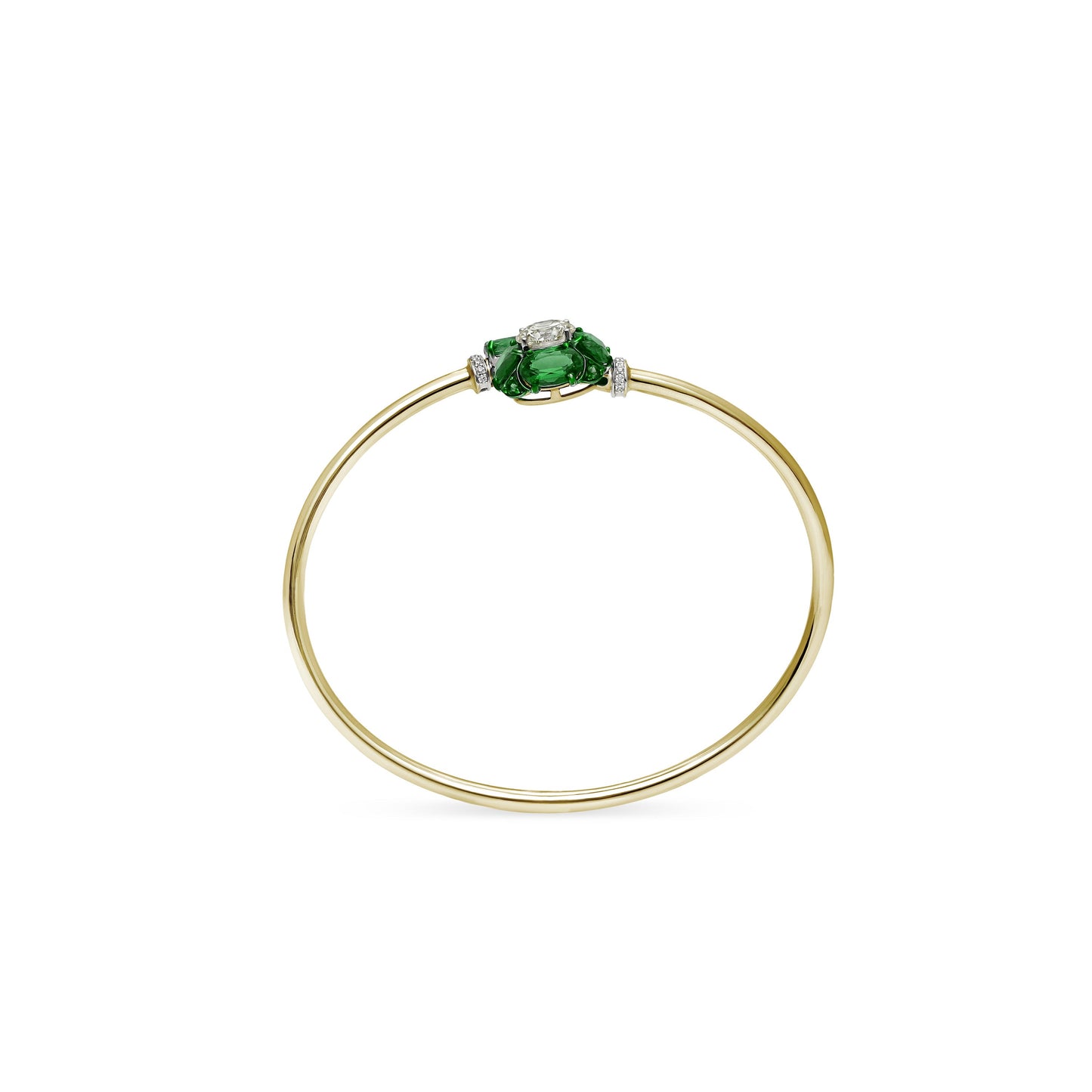 Emerald Diamond Solitaire Wrap Bracelet