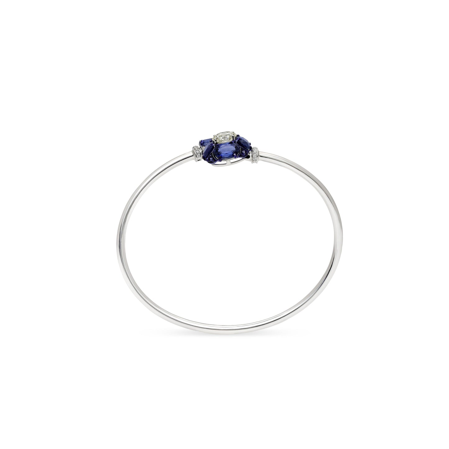 Kyanite Diamond Solitaire Wrap Bracelet