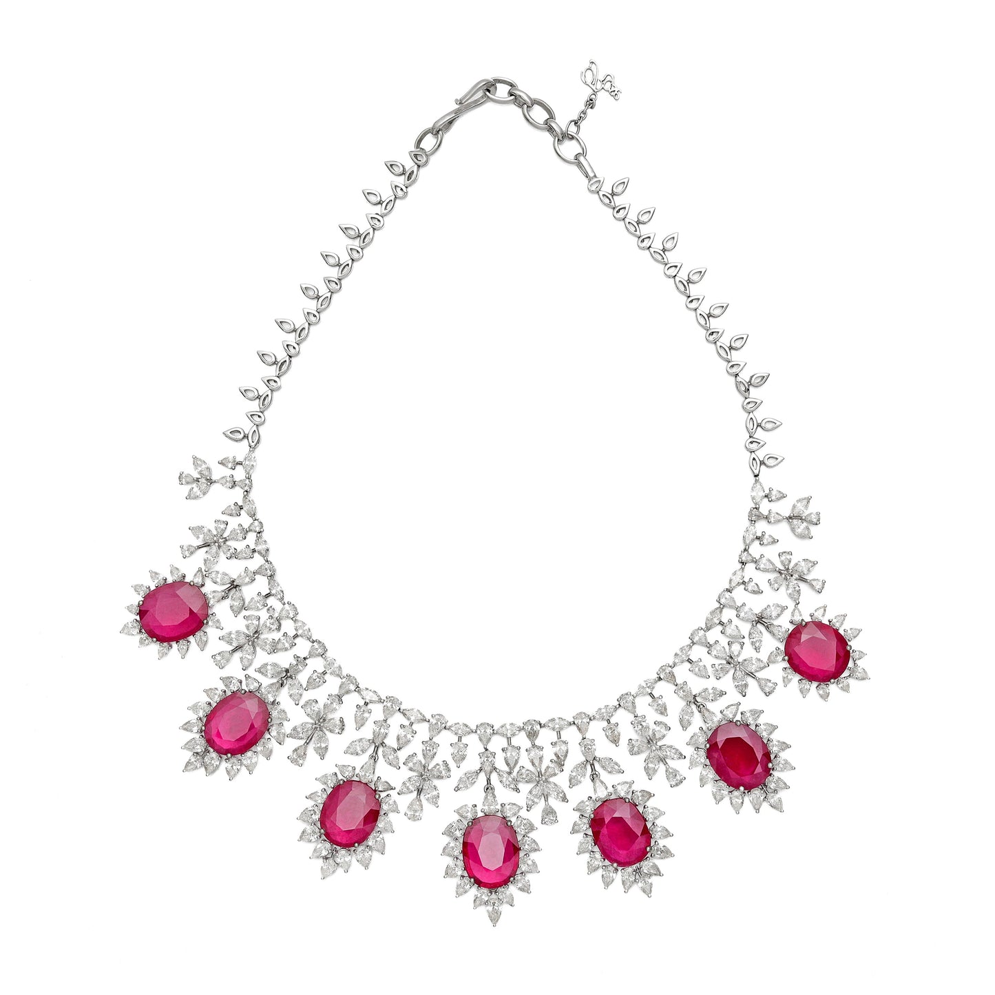 Classic Ruby & Diamond Bridal Necklace