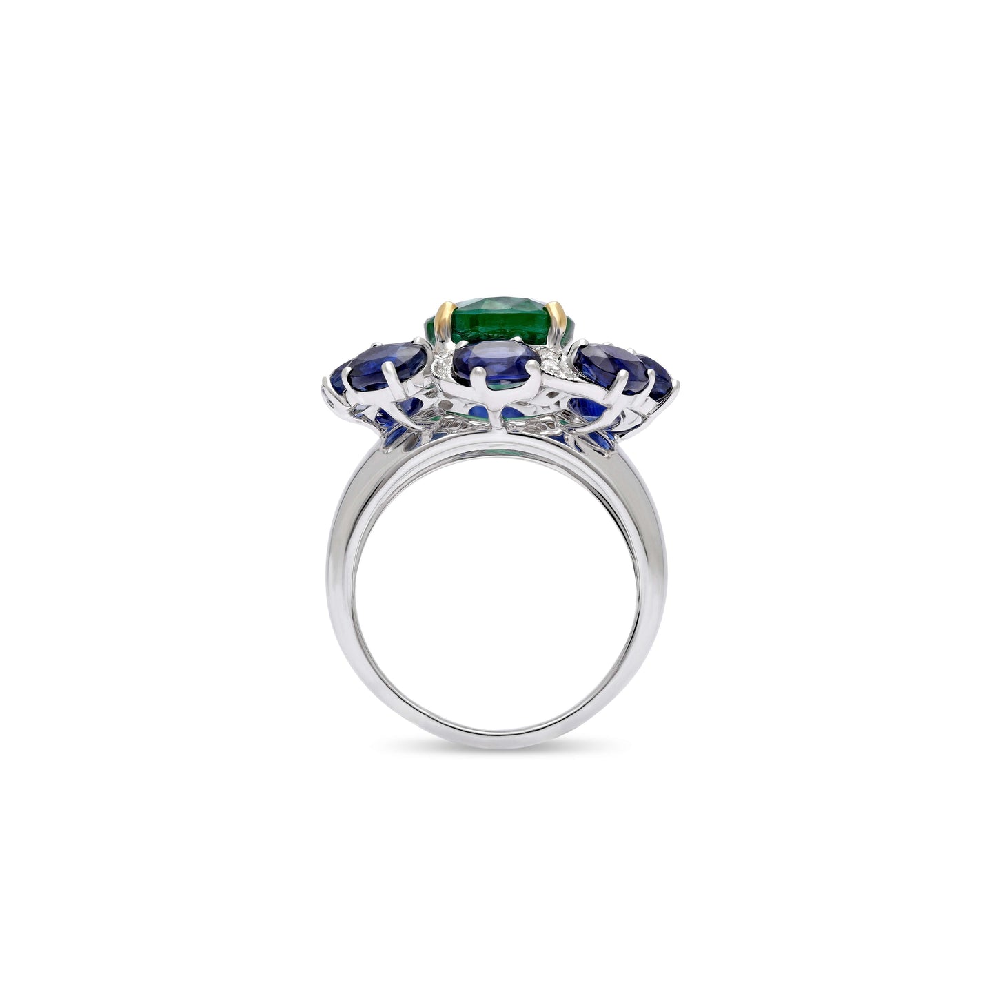 Emerald & Kyanite Bouquet Ring