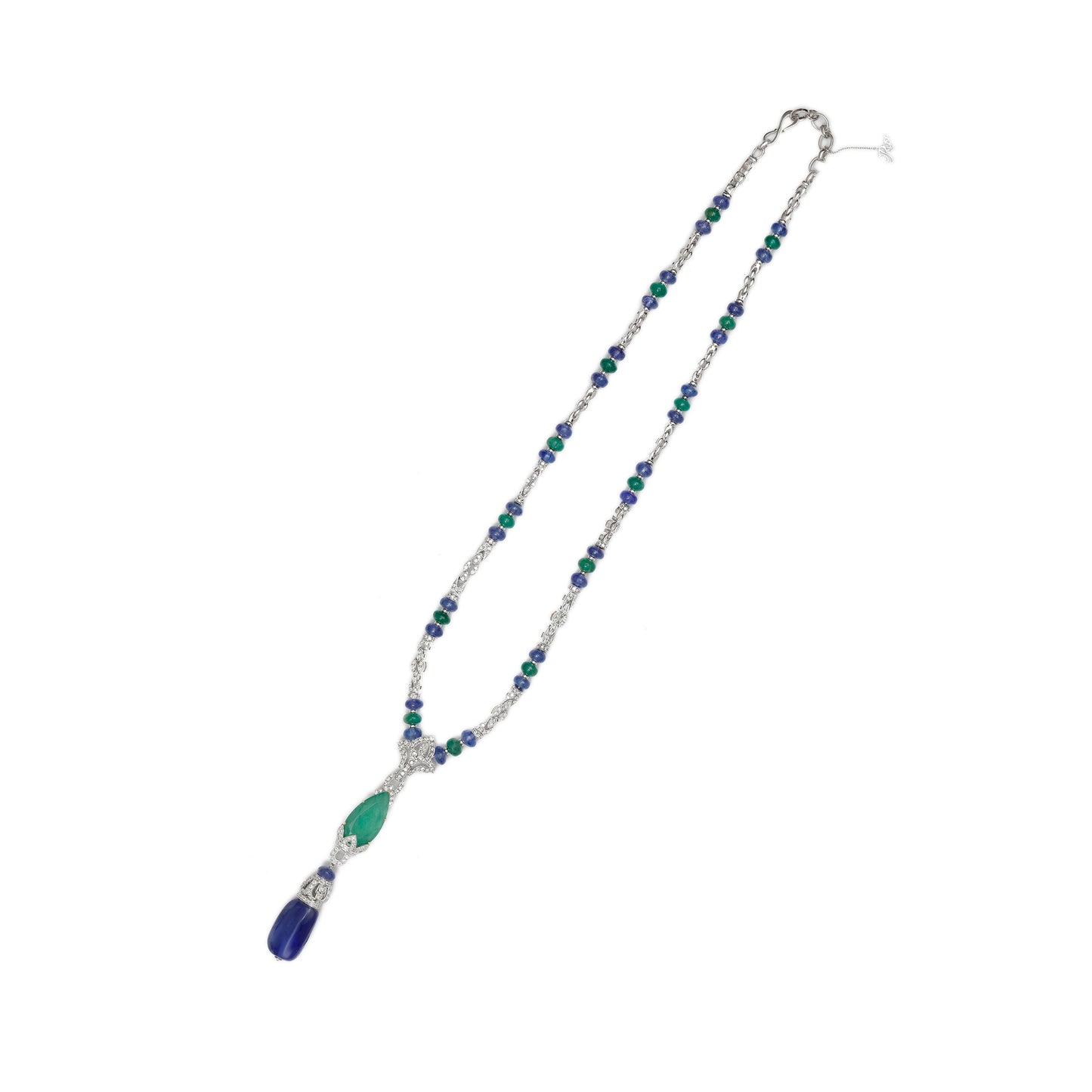 Tanzanite Emerald Drop Necklace