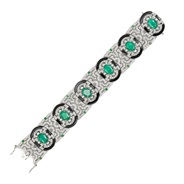 Emerald Diamond Art Deco Bracelet