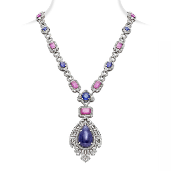 Tanzanite Ruby Art Deco Sautoir