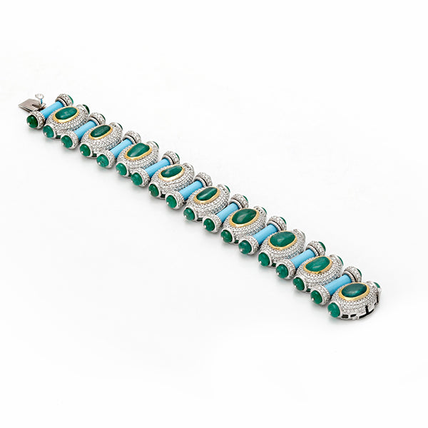Turquoise Emerald Bead Bracelet