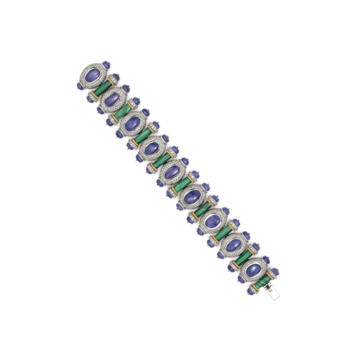 Tanzanite Lapis Bead Bracelet