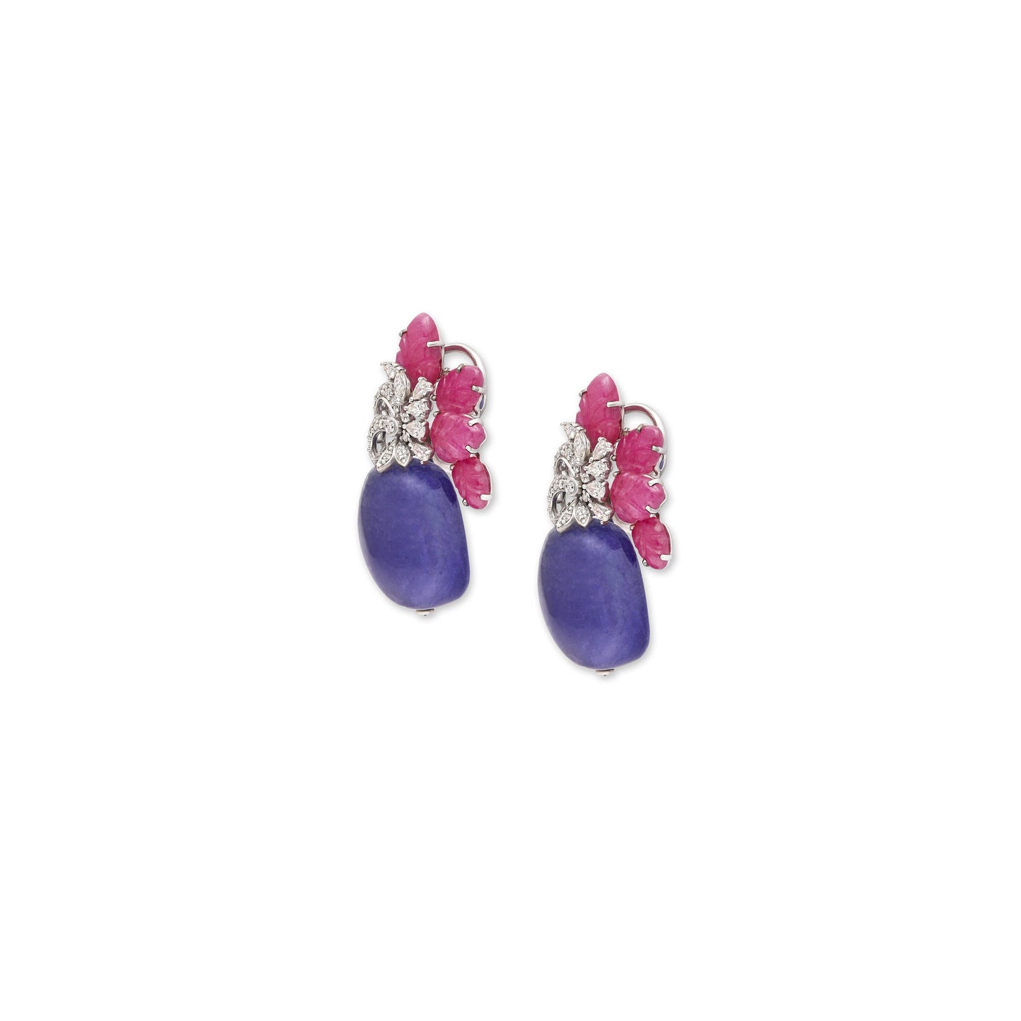Ruby and Tanzanite Earrings