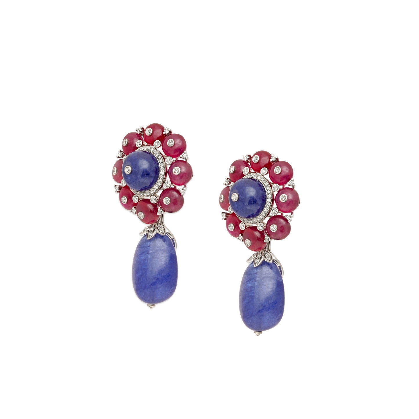 Ruby and Tanzanite Bead earrings