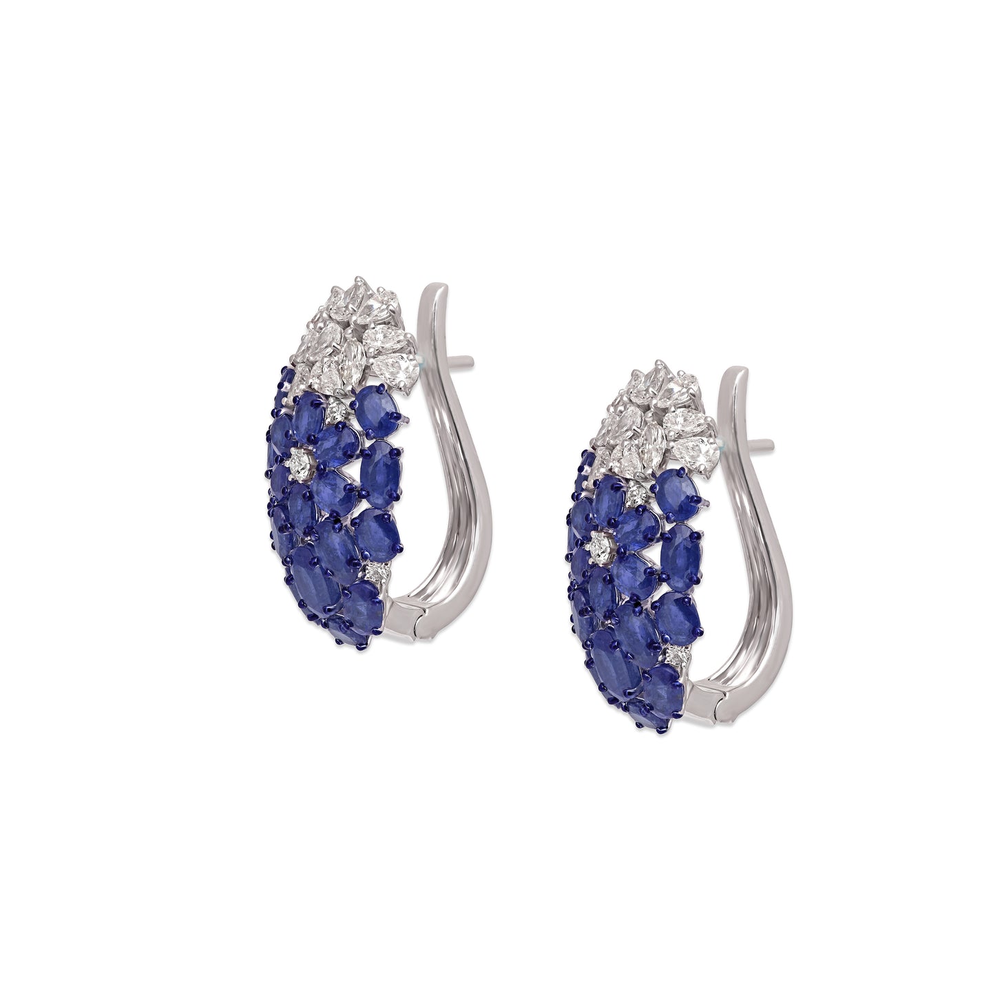Kyanite and Diamond Cluster Earrings