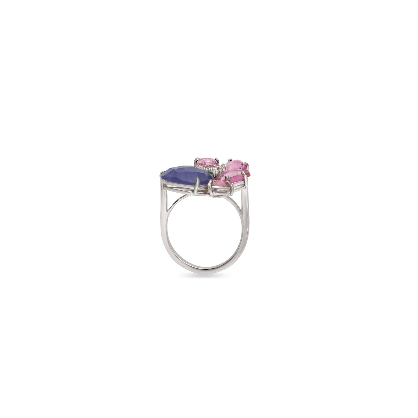 Ruby Diamond and Tanzanite Drop Ring