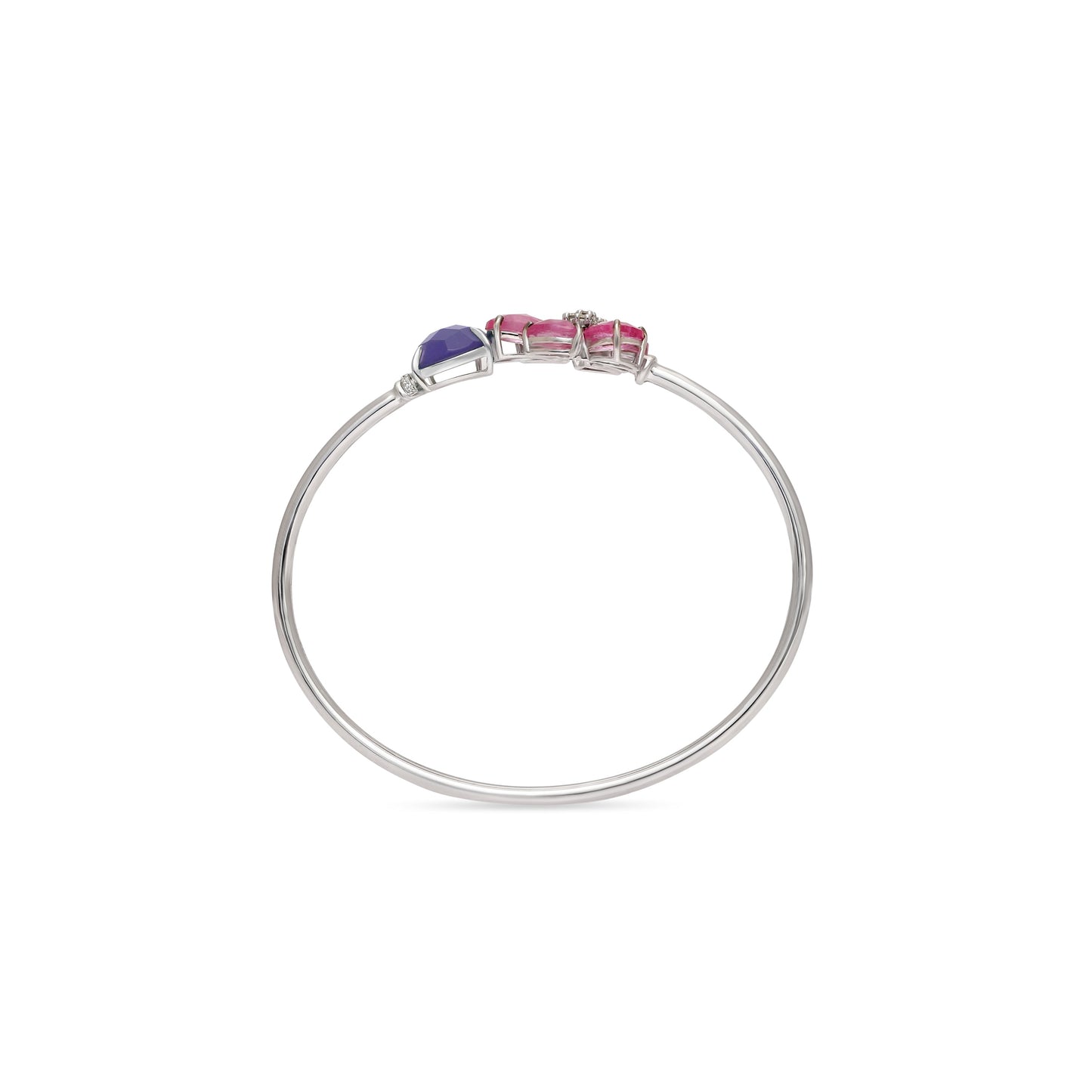 Ruby and Tanzanite Floral Drop Spring Bracelet