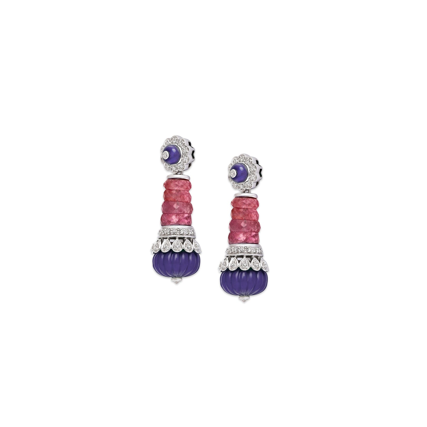 Ruby Tanzanite Earrings