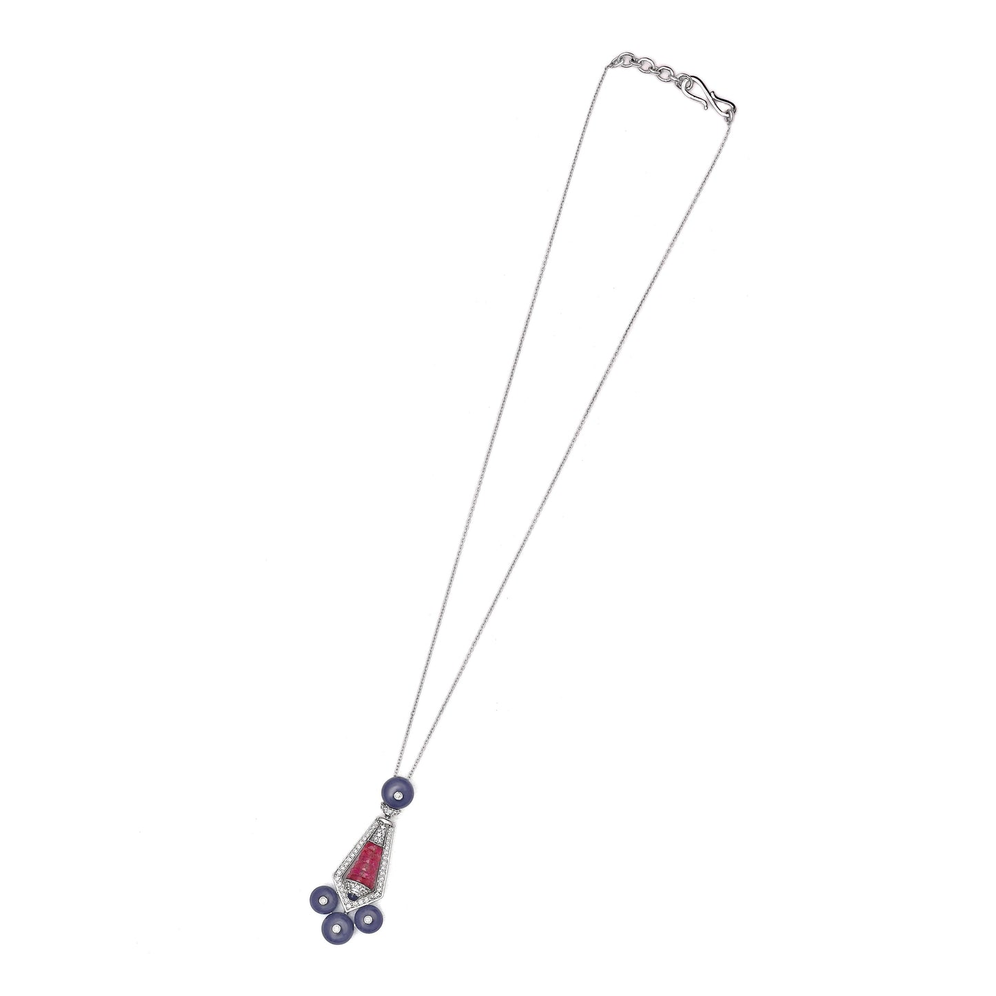 Ruby Tanzanite Pendant Necklace