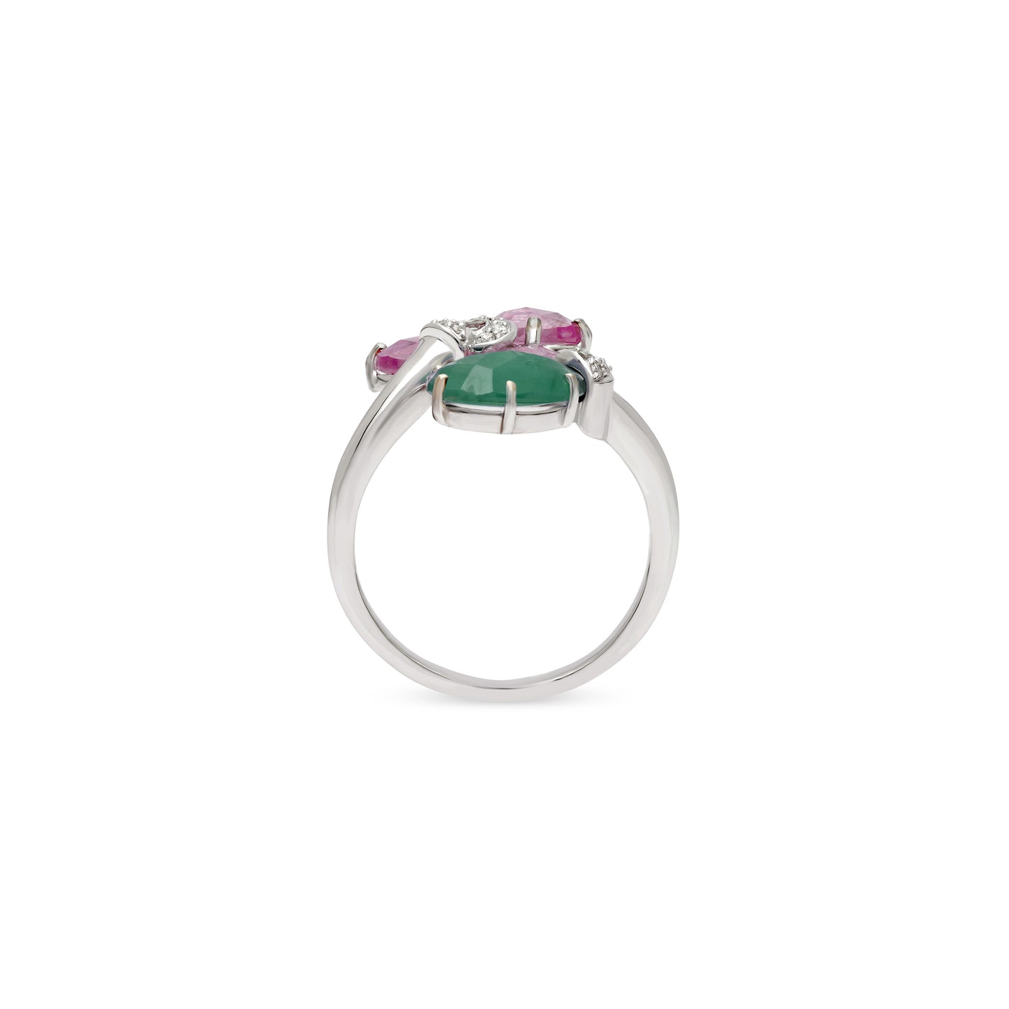 Ruby and Chalcedony Drop Ring