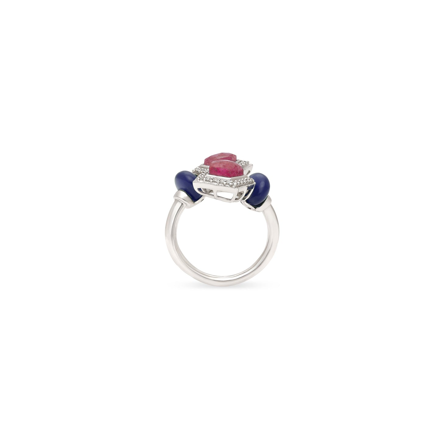 Ruby Tanzanite Prism Ring