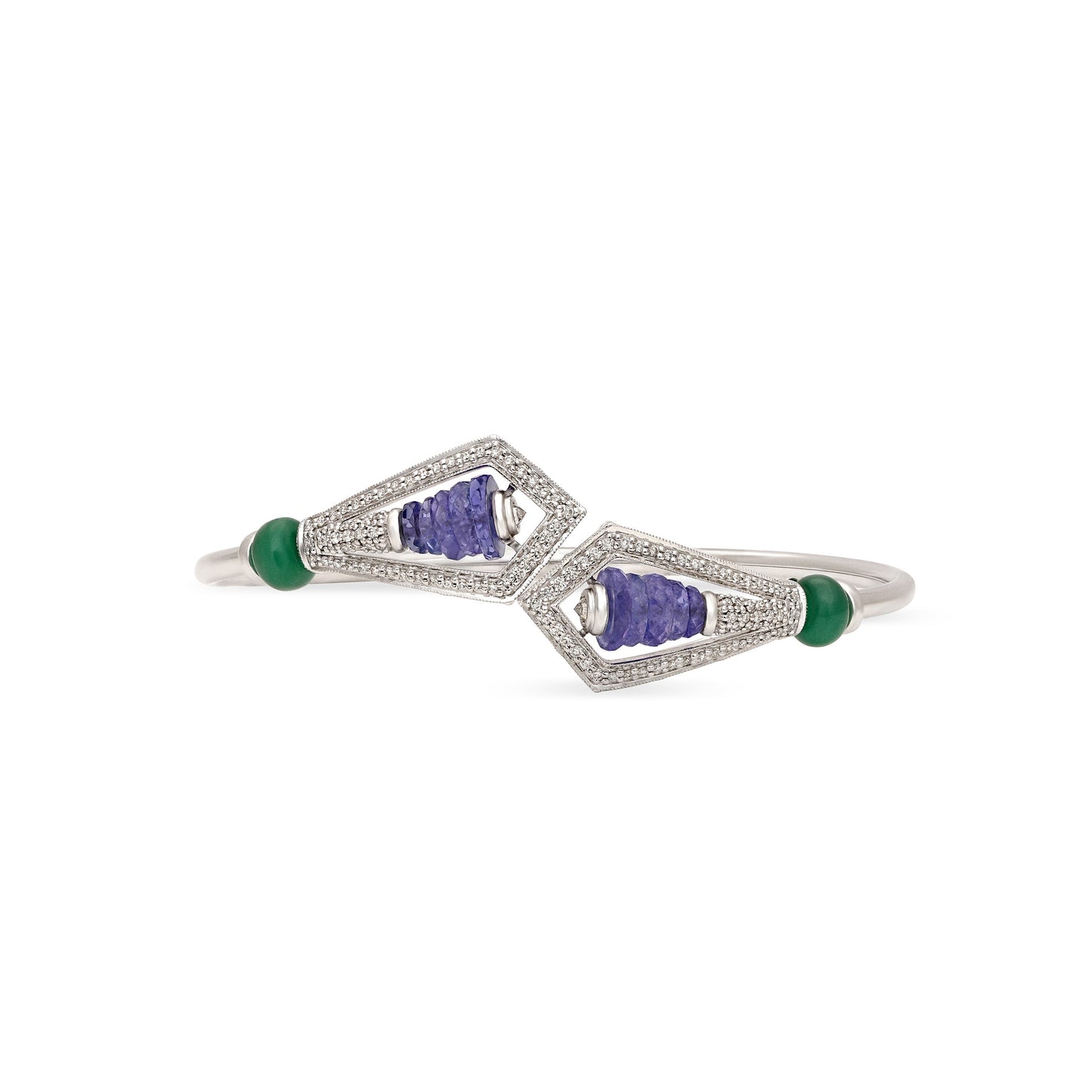 Tanzanite and Green Chalcedony Bracelet