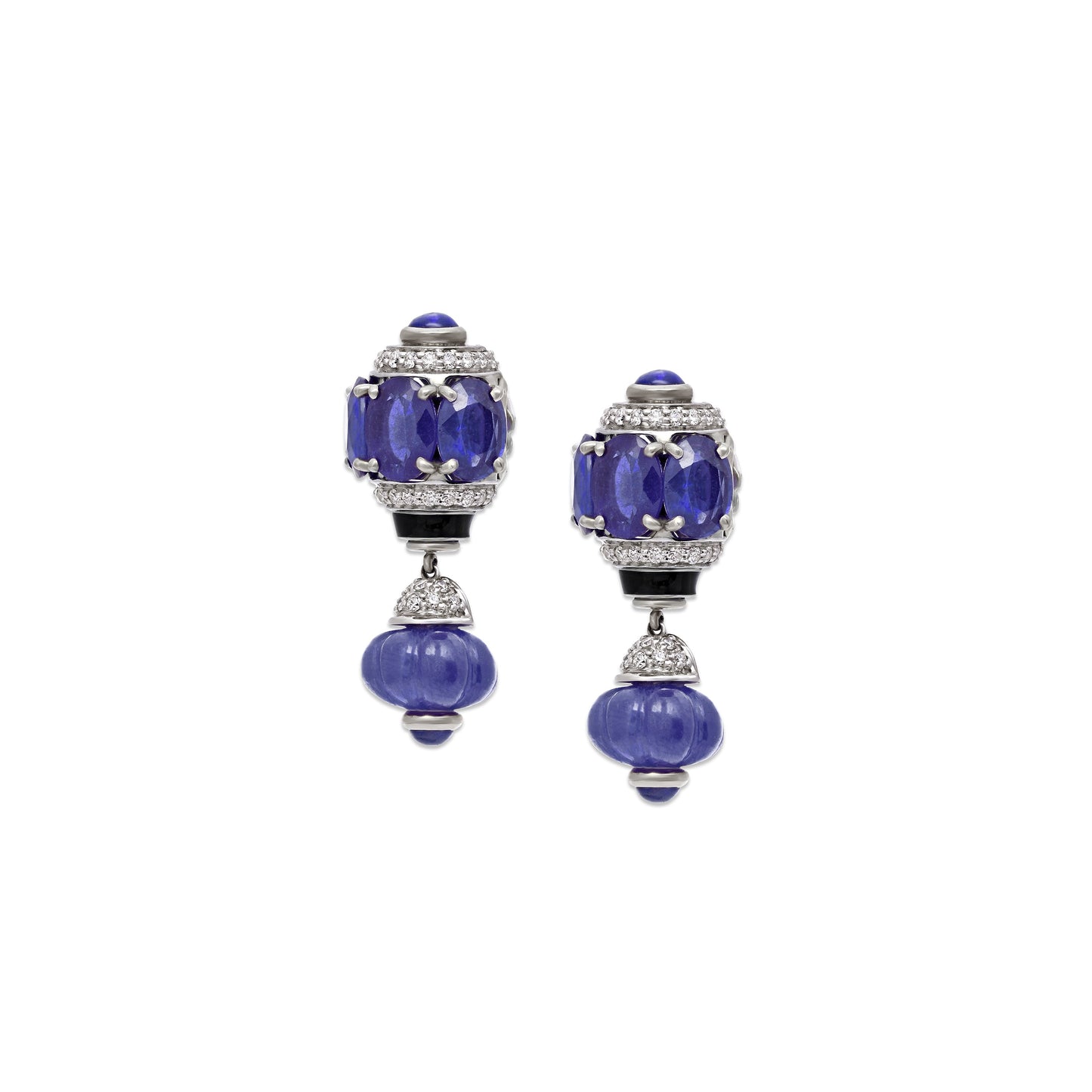 Tanzanite and Kyanite Hanging Earrings