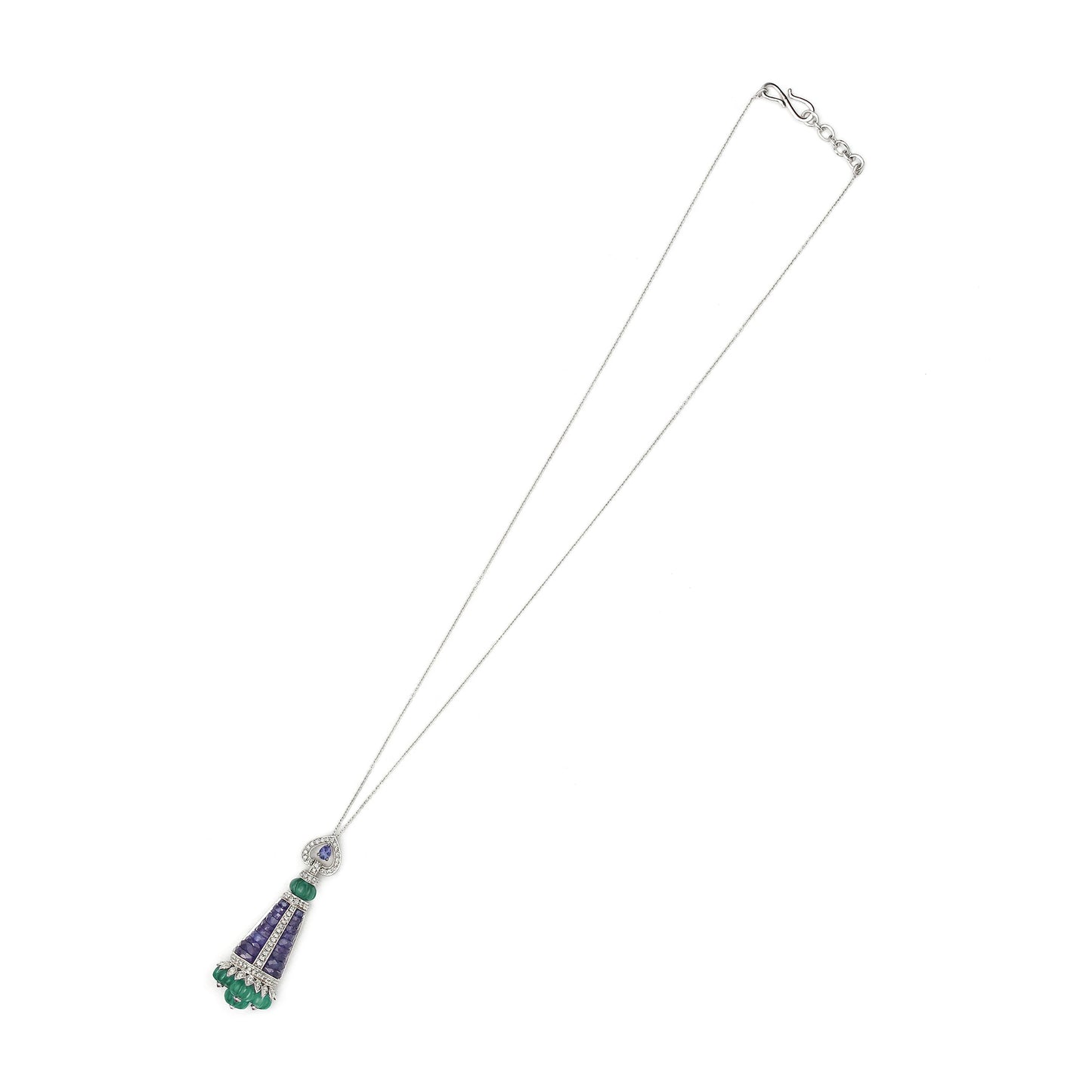 Tanzanite and Emerald Pendant Necklace