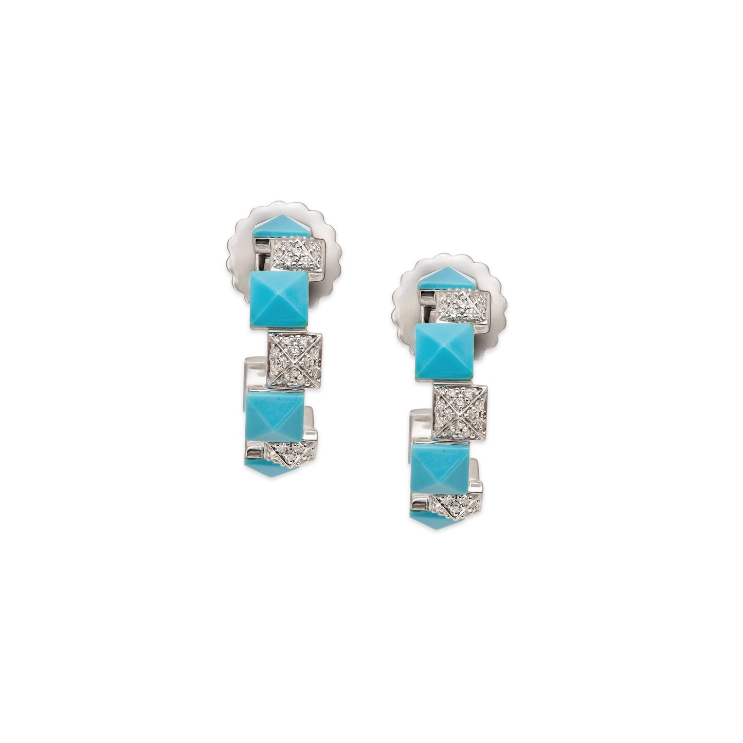 Turquoise and Diamond Earrings