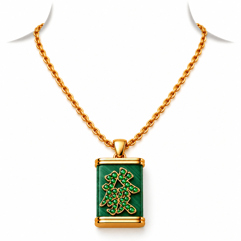 Mahjong Madness Green Dragon Pendant