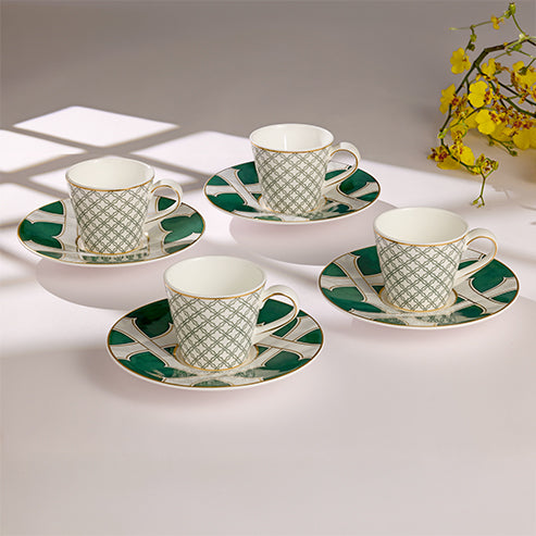 Espresso Set of 8 pieces (4 cups and 4 saucers)