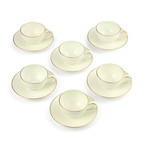 Verdi Honey Comb - Espresso Set of 12 pieces  (6 cups and 6 saucers)