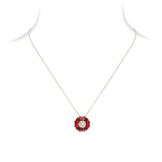 Ruby Diamond Solitaire Pendant