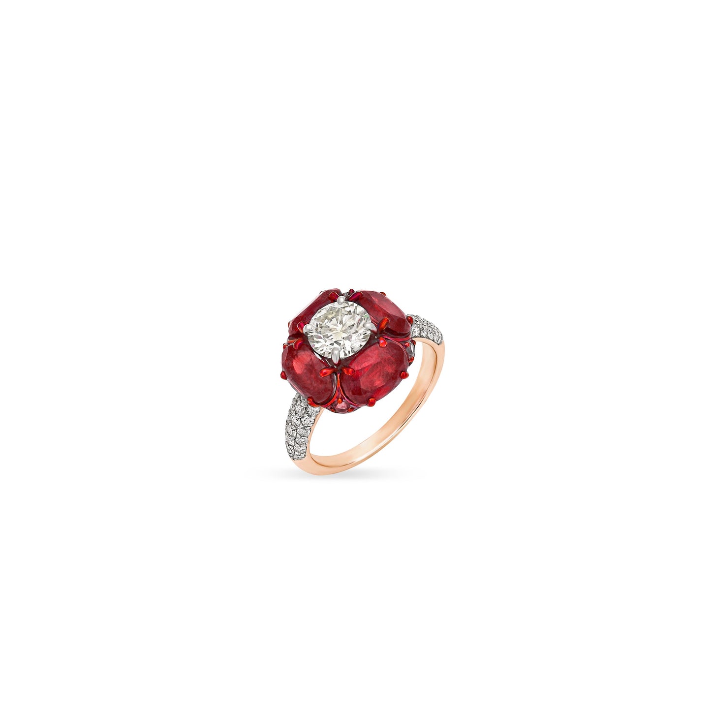 Ruby Diamond Solitaire Ring