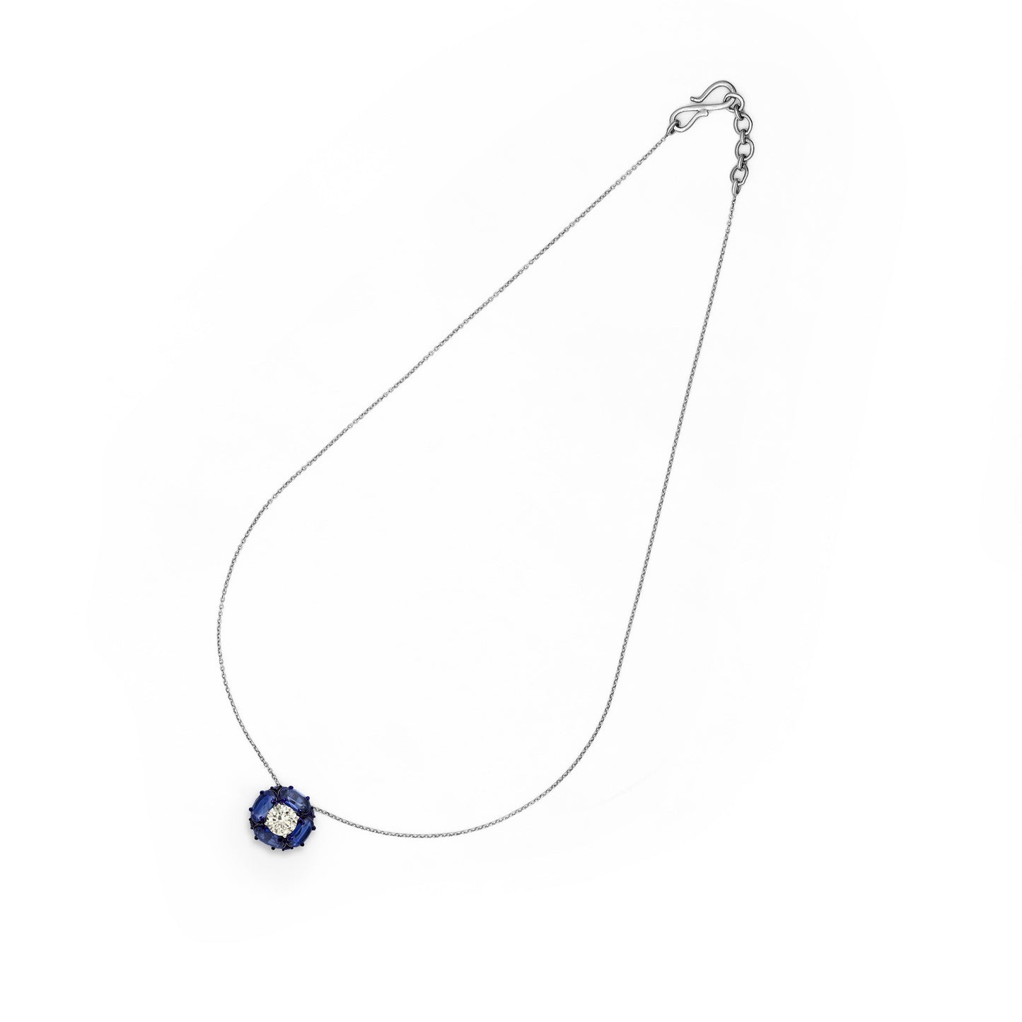 Kyanite Diamond Solitaire Pendant
