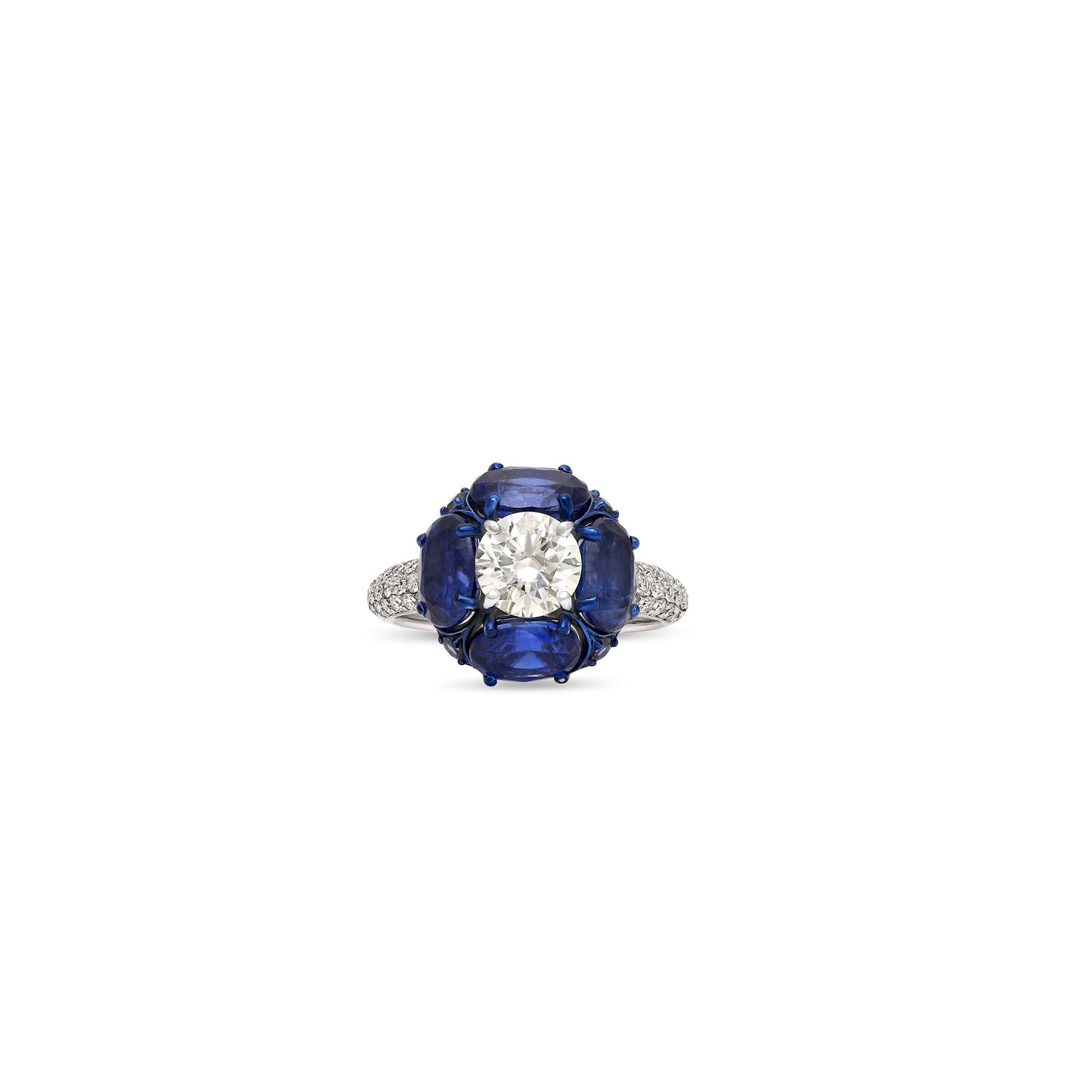 Kyanite Diamond Solitaire Ring