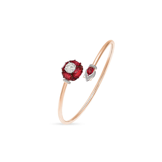 Ruby Diamond Solitaire Wrap Bracelet