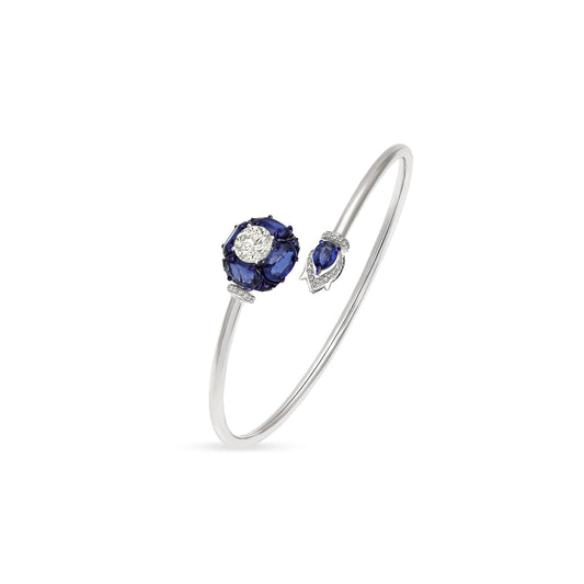 Kyanite Diamond Solitaire Wrap Bracelet