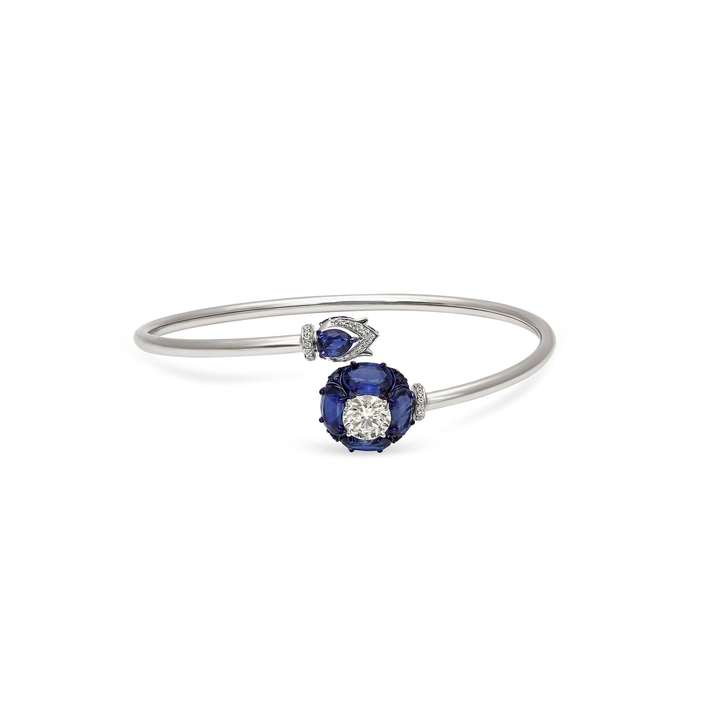 Kyanite Diamond Solitaire Wrap Bracelet