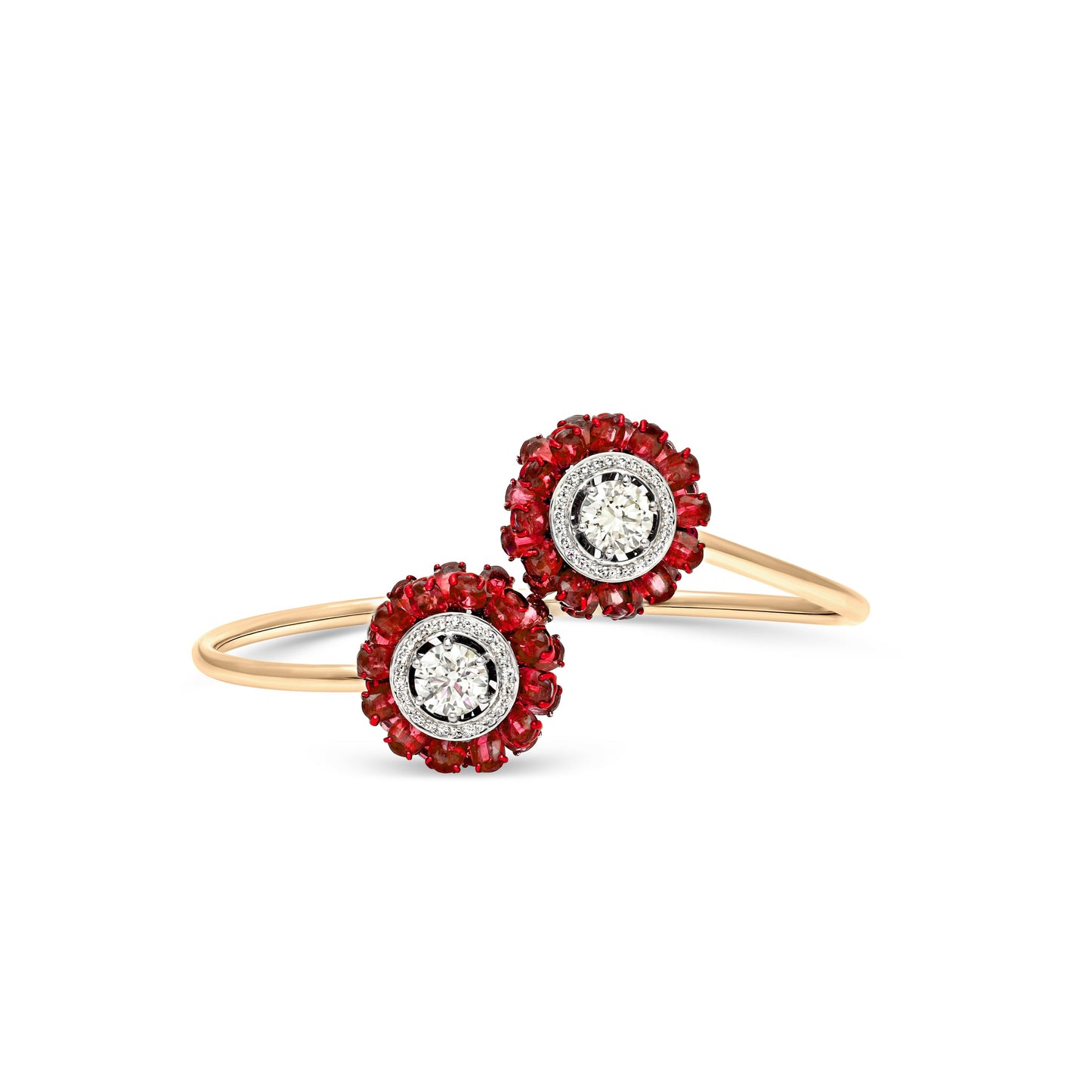 Ruby Diamond Solitaire Snowflake Wrap Bracelet