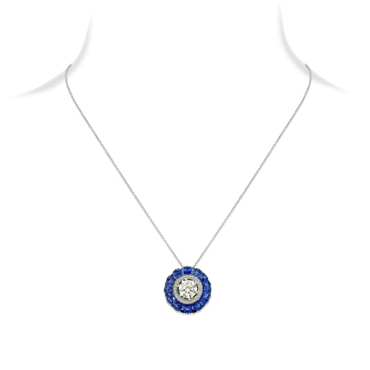 Kyanite Diamond Solitaire Snowflake Pendant