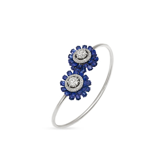 Kyanite Diamond Solitaire Snowflake Wrap Bracelet