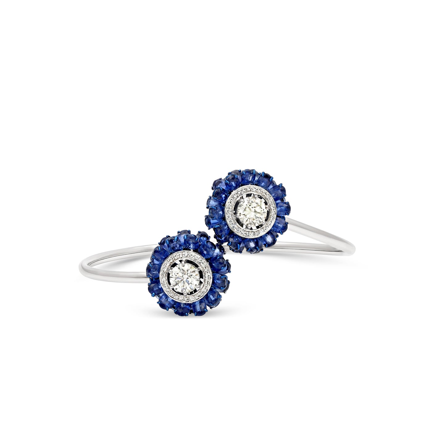 Kyanite Diamond Solitaire Snowflake Wrap Bracelet