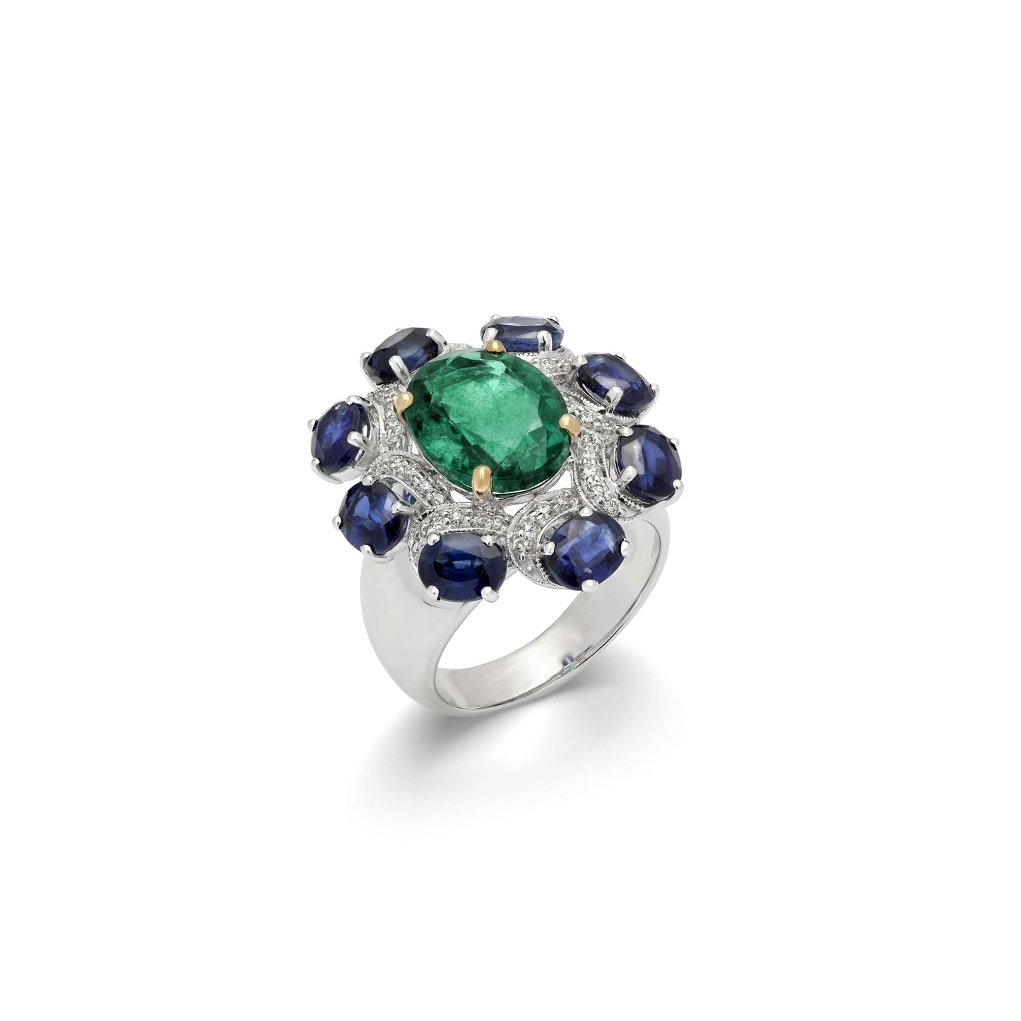 Emerald & Kinite Bouquet Ring