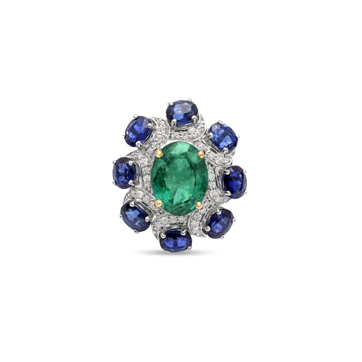 Emerald & Kinite Bouquet Ring