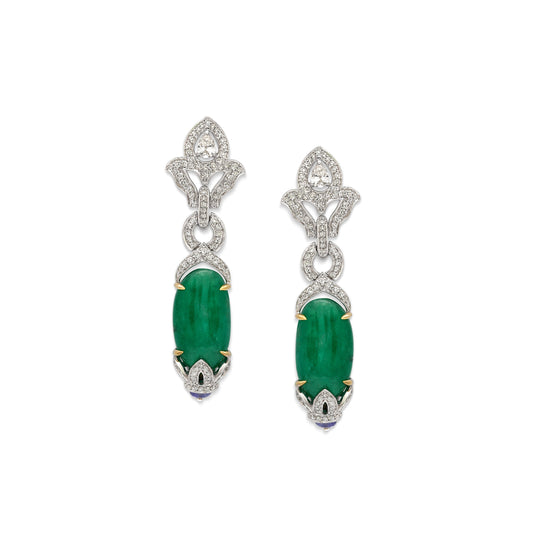 Tanzanite Emerald Drop Earring