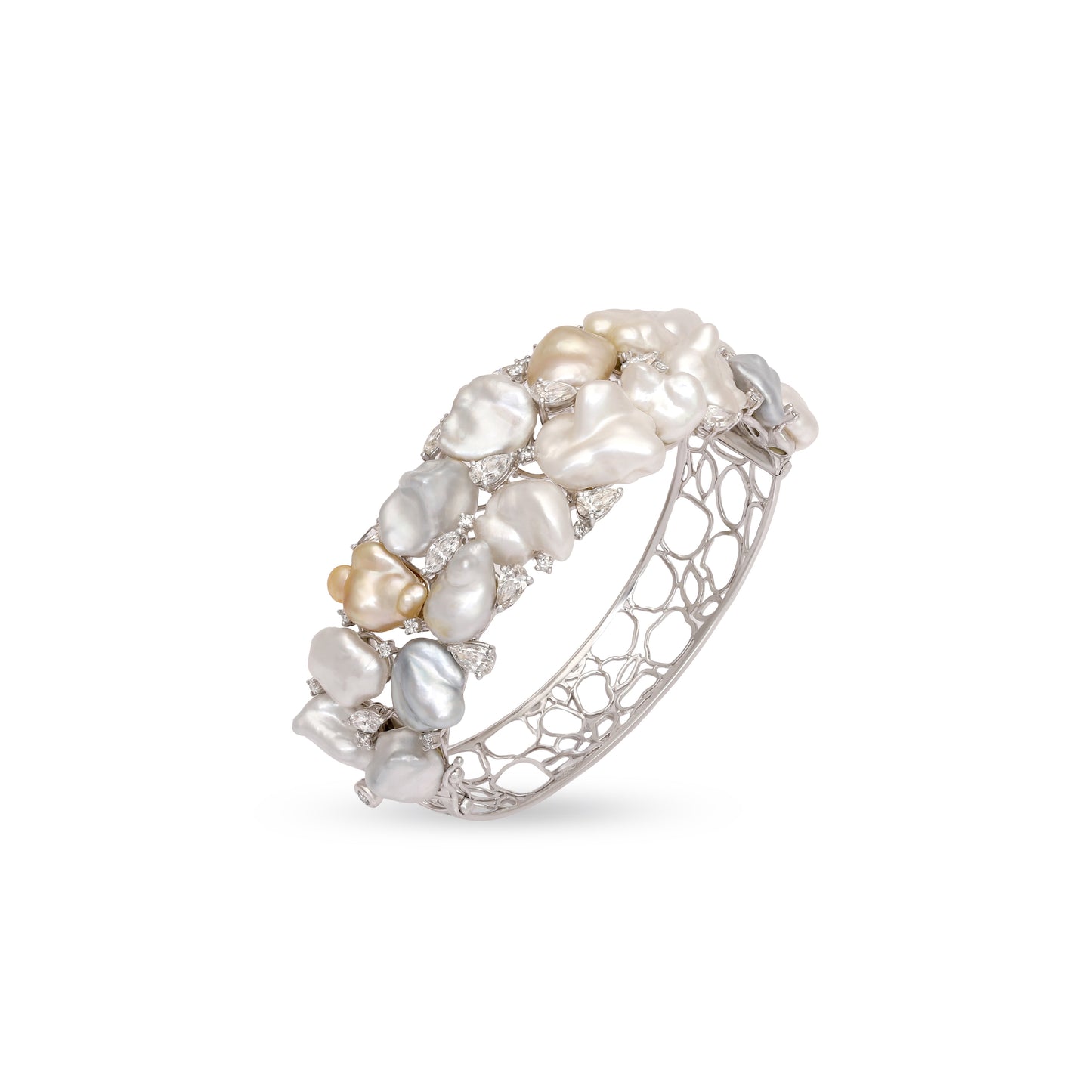 Keshi Pearl Diamond Bracelet