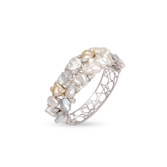 Keshi Pearl Diamond Bracelet