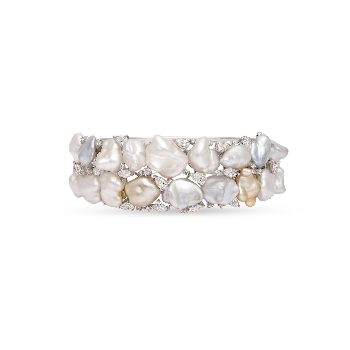 Keshi Pearl Diamond Bracelet