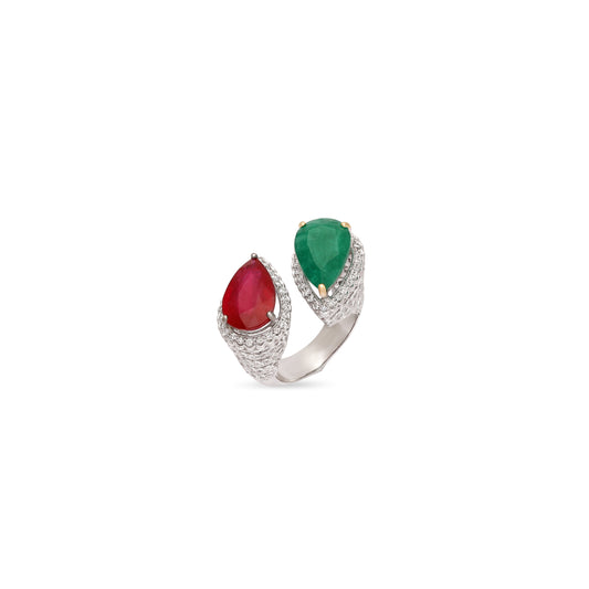 Signature Ruby Emerald Ring