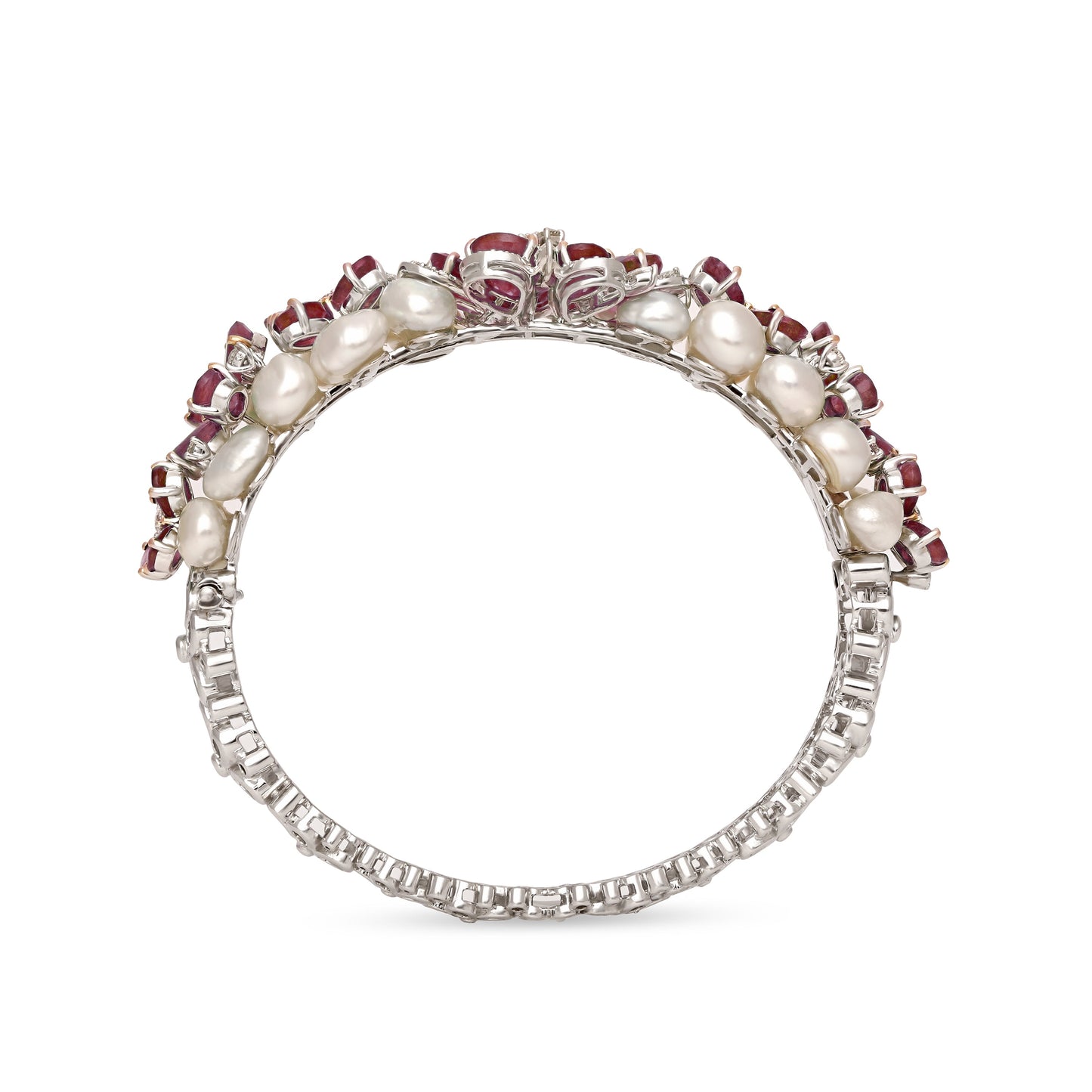 Pearl and Ruby Bloom Bracelet