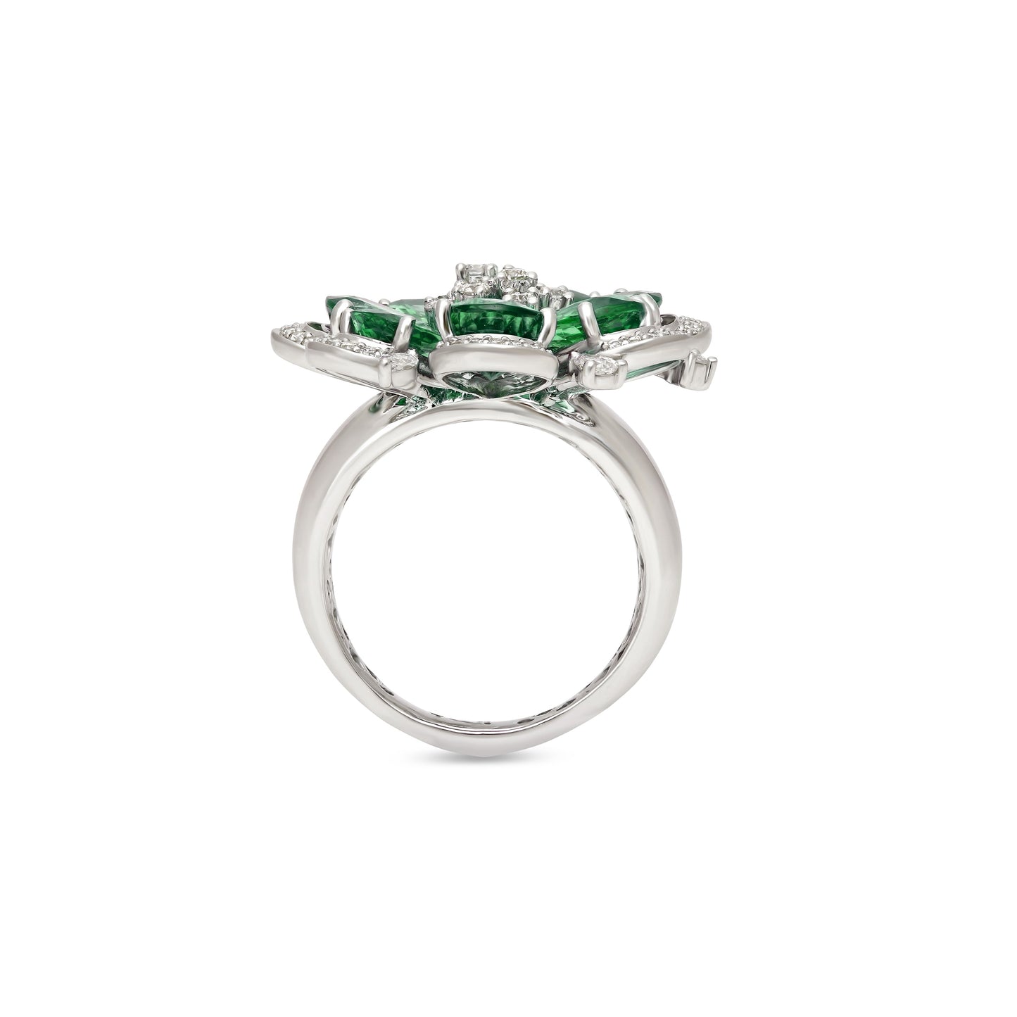 Emerald Floral Ring