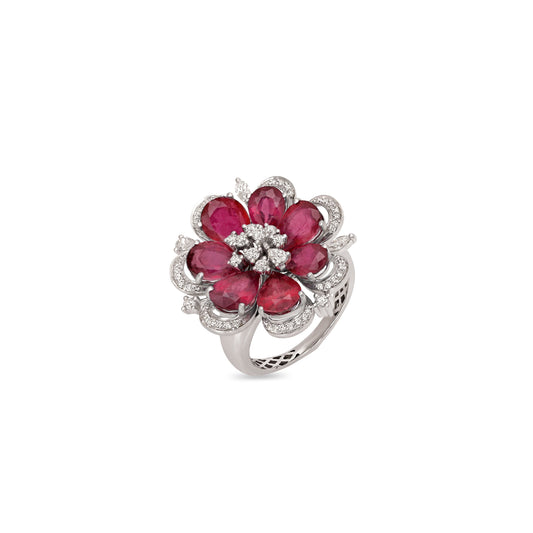 Ruby Floral Ring