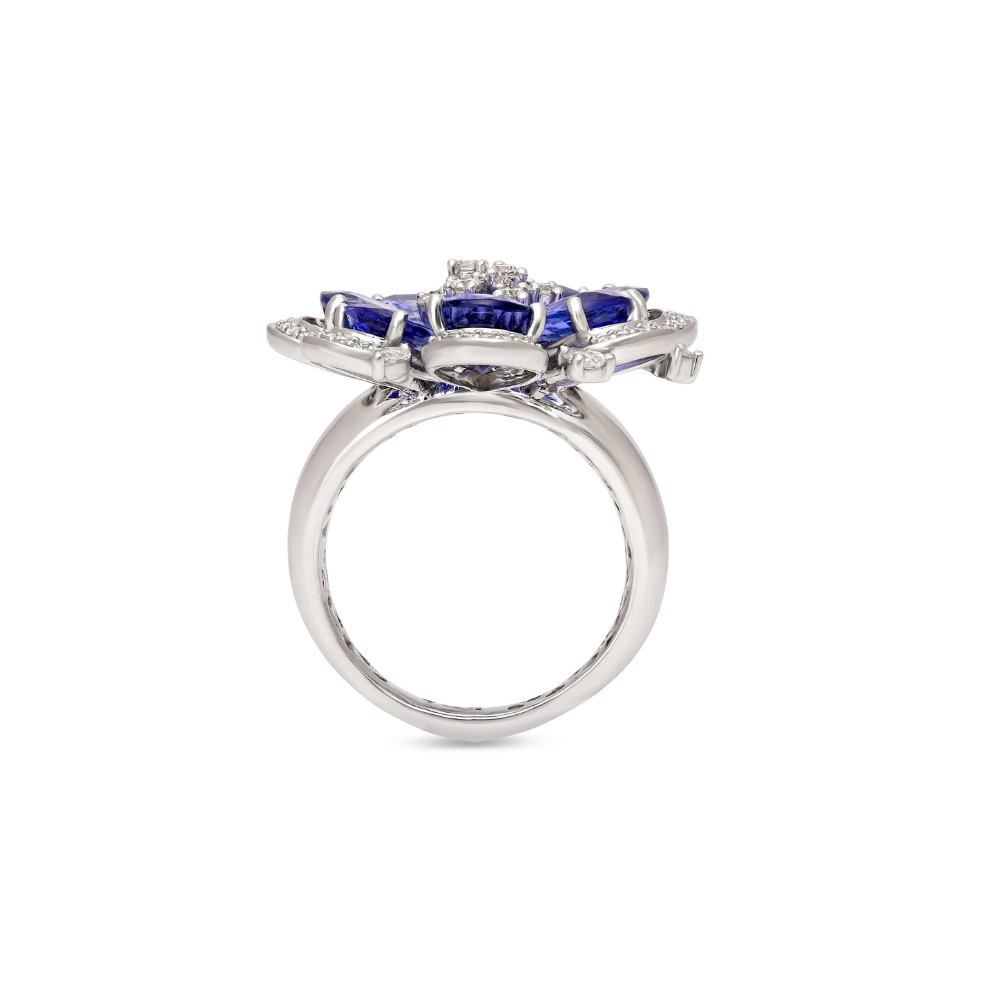 Tanzanite Diamond Floral Ring